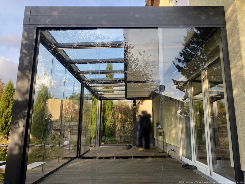 Terrassendach Cubic-Line mit Schiebeanlagen Serie 16 in Brieselang 2